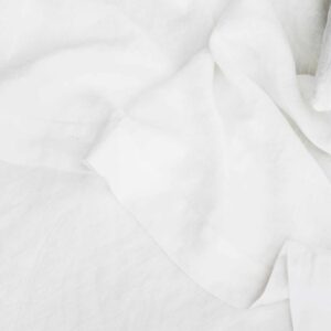 Washed Linen Flat Sheet in White