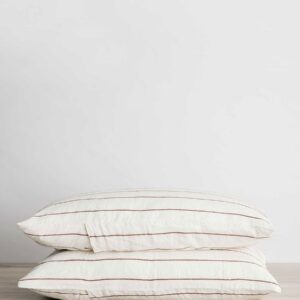 Striped Linen Pillowcase Pair in Cedar Stripe