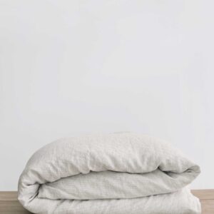 Striped Linen Duvet Cover in Pinstripe