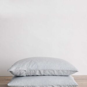 Washed Linen Pillowcase Pair in Sky