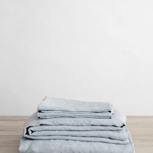 Washed Linen Complete Sheet Set in Sky