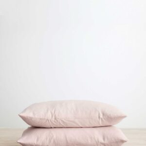 Washed Linen Pillowcase Pair in Blush