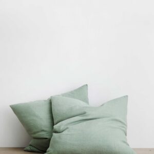 Classic Washed Linen Pillowcase Pair in Sage