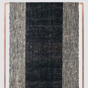 Textured Handwoven Jute Area Rug in Black