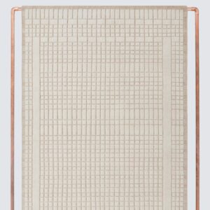 Structured Handwoven Wool Area Rug in Sand