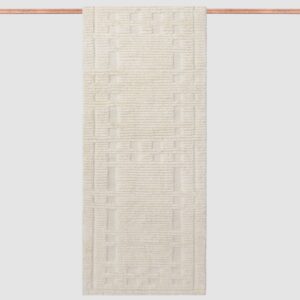 Balanced Hand-Knotted Runner Rug in Ecru