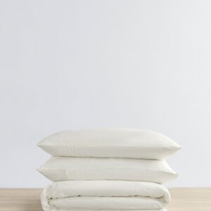 Classic Washed Linen Duvet Cover in Ivory