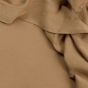 Washed Linen Flat Sheet in Sand