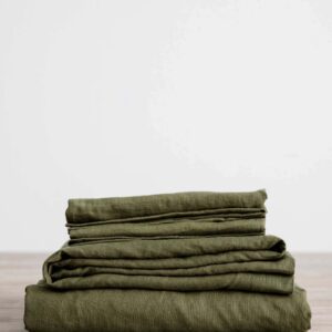 Washed Linen Complete Sheet Set in Forest