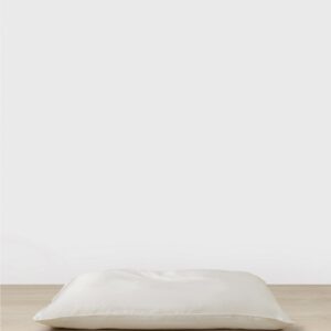 Piped Silk Linen Pillowcase Pair in Ivory