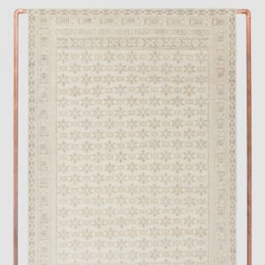 Geometric Hand-Knotted Area Rug in Ecru