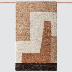 Modern Woven Hand-Knotted Accent Rug