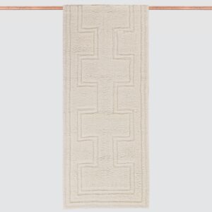 Textured Woven Runner Rug in Ecru