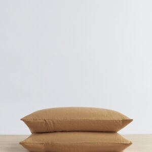 Washed Linen Pillowcase Pair in Sand