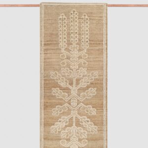 Refined Hand-Knotted Runner Rug in Natural