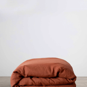 Washed Linen Duvet Cover in Sienna